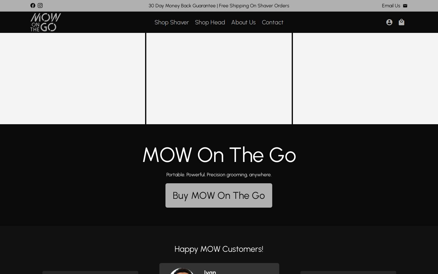 mowshaving.com homepage screenshot