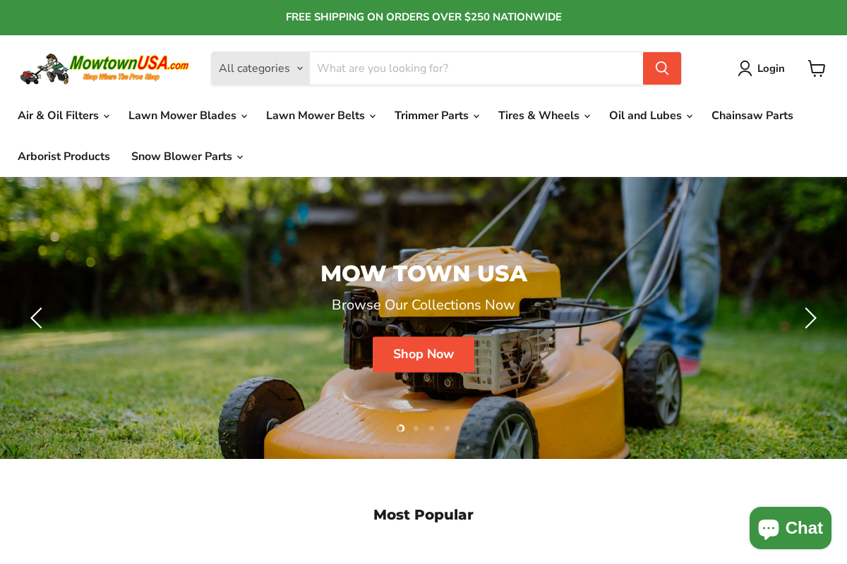 Mow Town USA homepage screenshot
