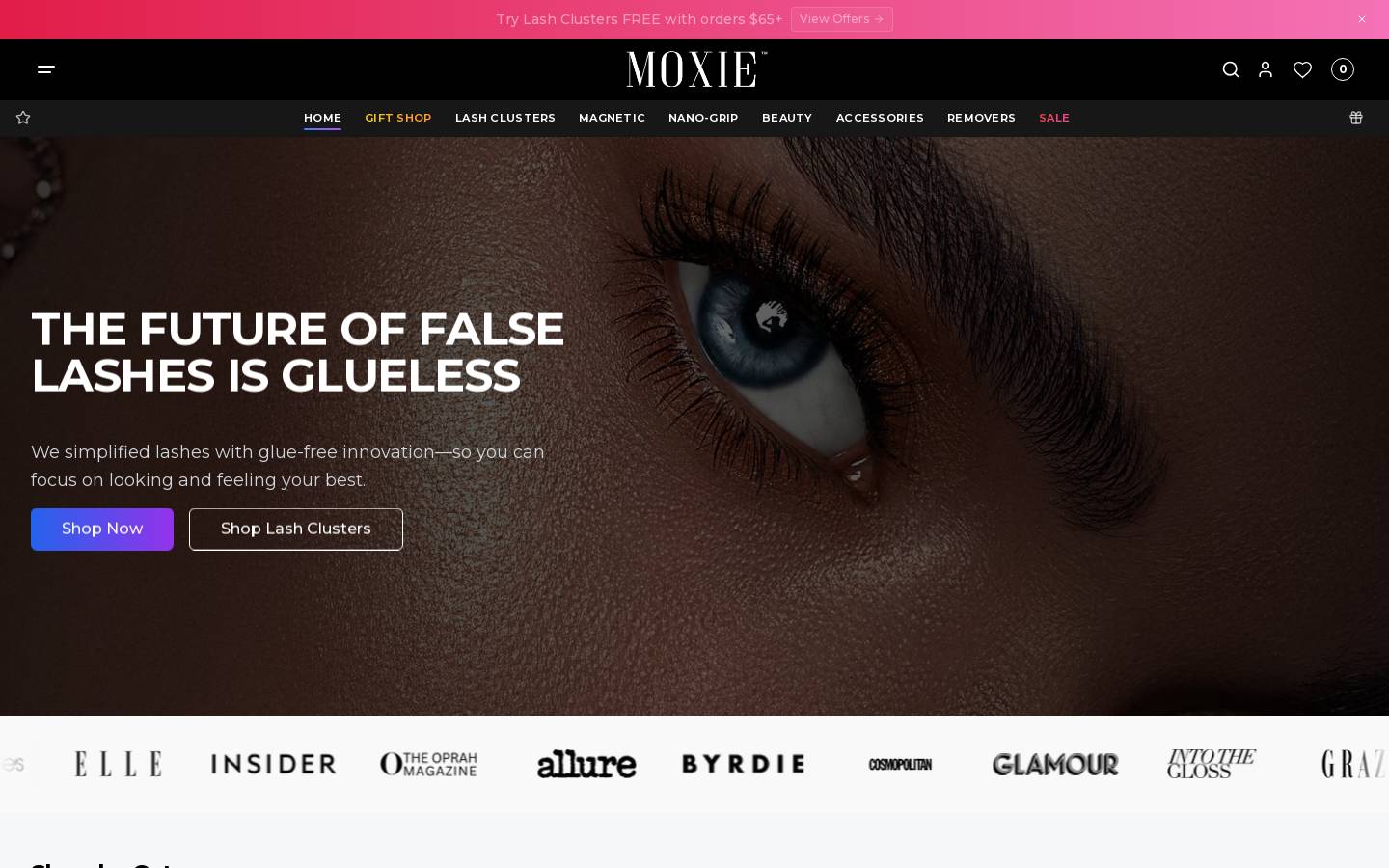 MoxieLash homepage screenshot