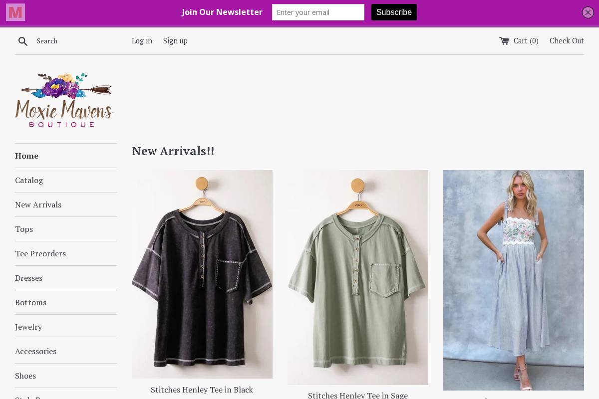 moxiemavensboutique.com homepage screenshot