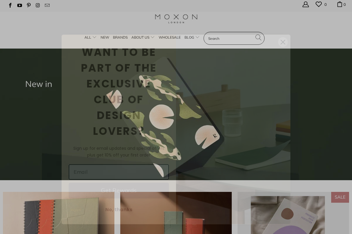 MOXON London homepage screenshot