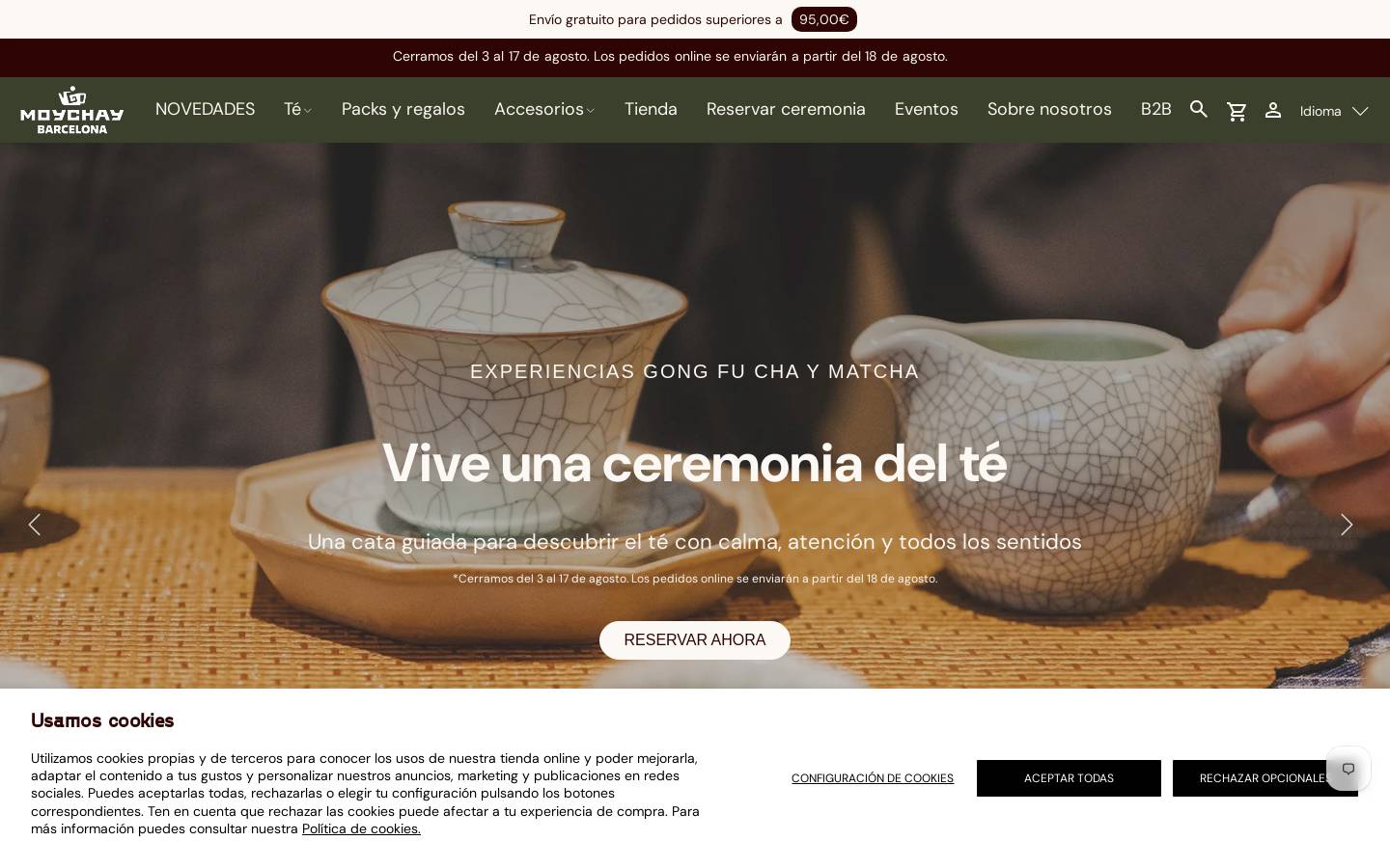 Moychay Barcelona tea culture club homepage screenshot
