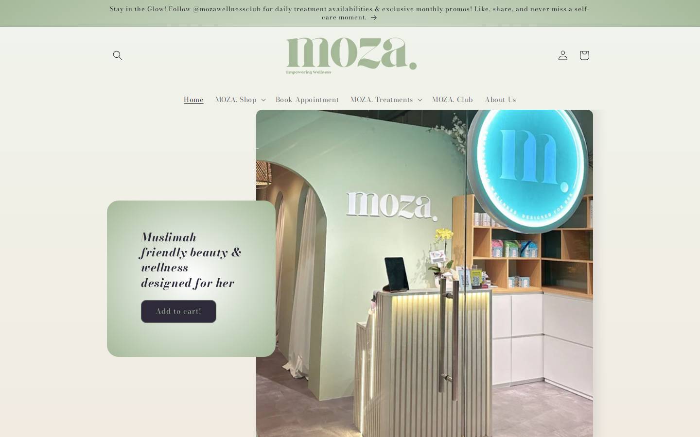 mozaaesthetics.com homepage screenshot