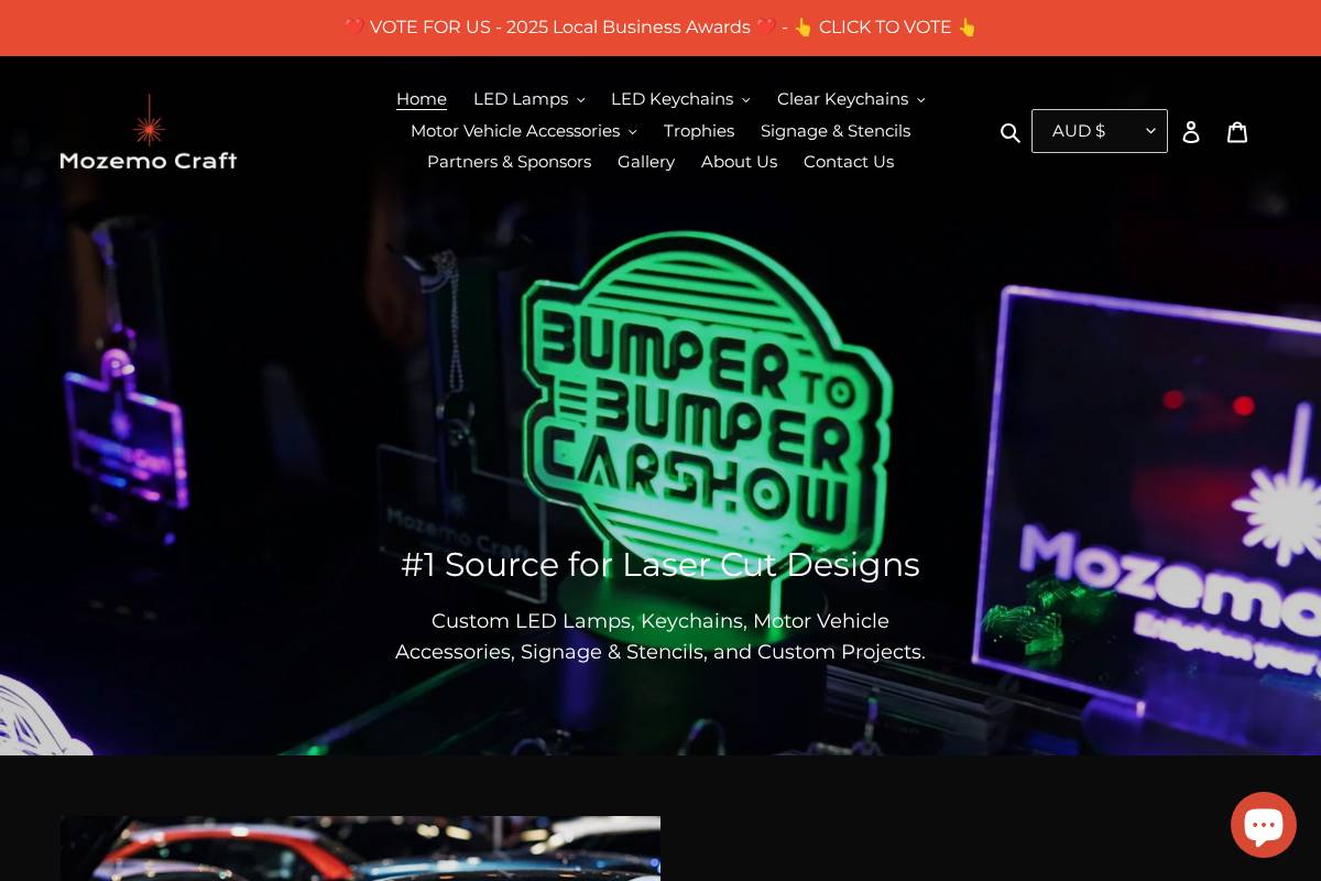 Mozemo Craft homepage screenshot