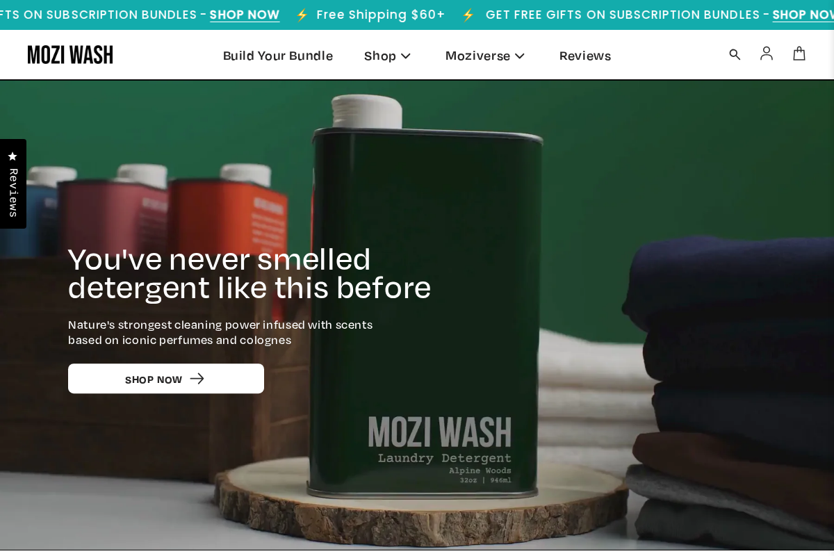 Mozi Wash homepage screenshot