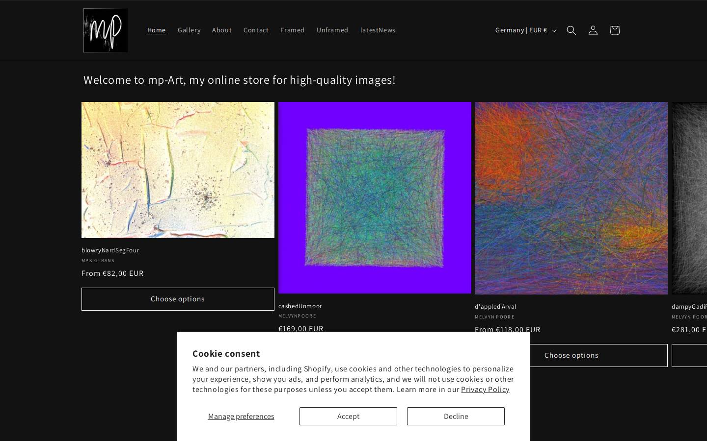 mp-art.eu homepage screenshot