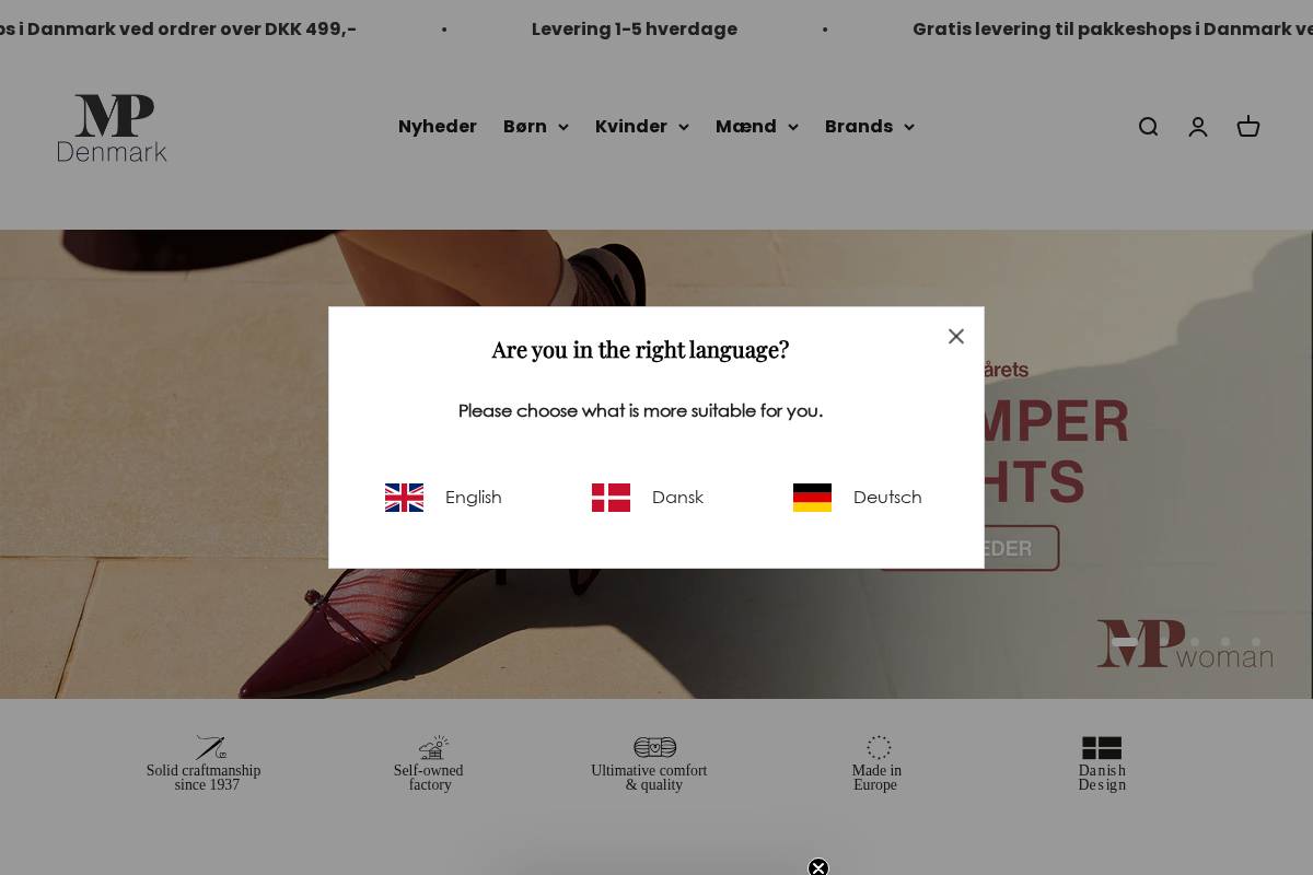 MP Denmark homepage screenshot