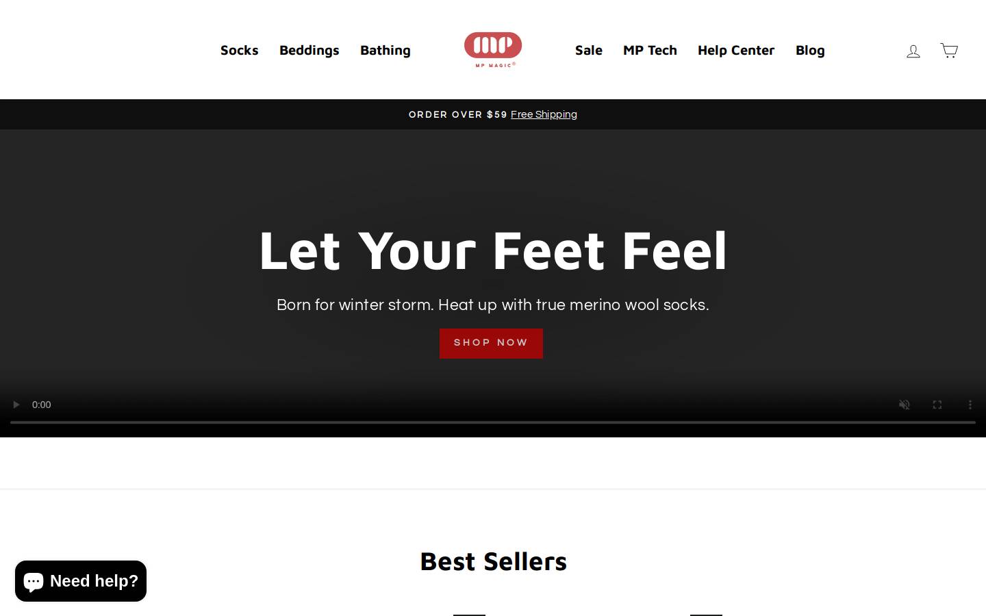 MPMagicSocks homepage screenshot