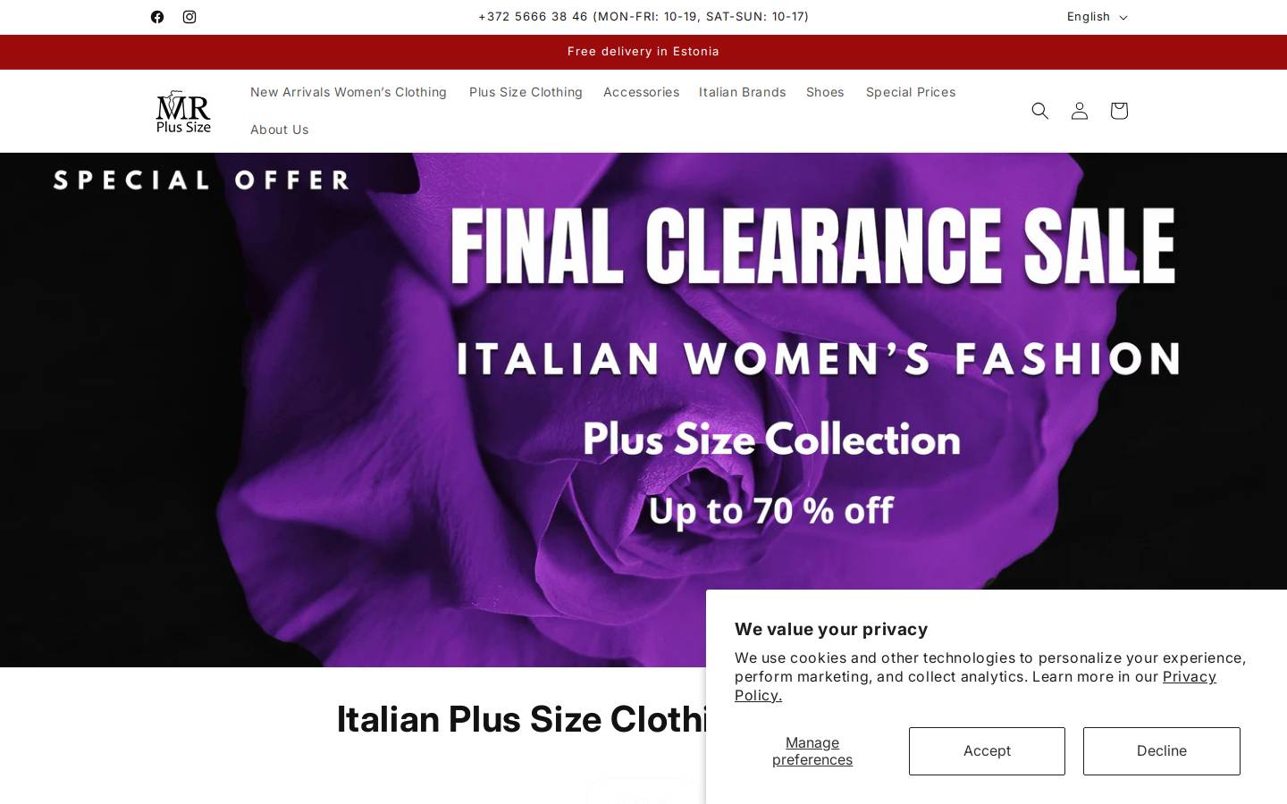 mr-plussize.com homepage screenshot