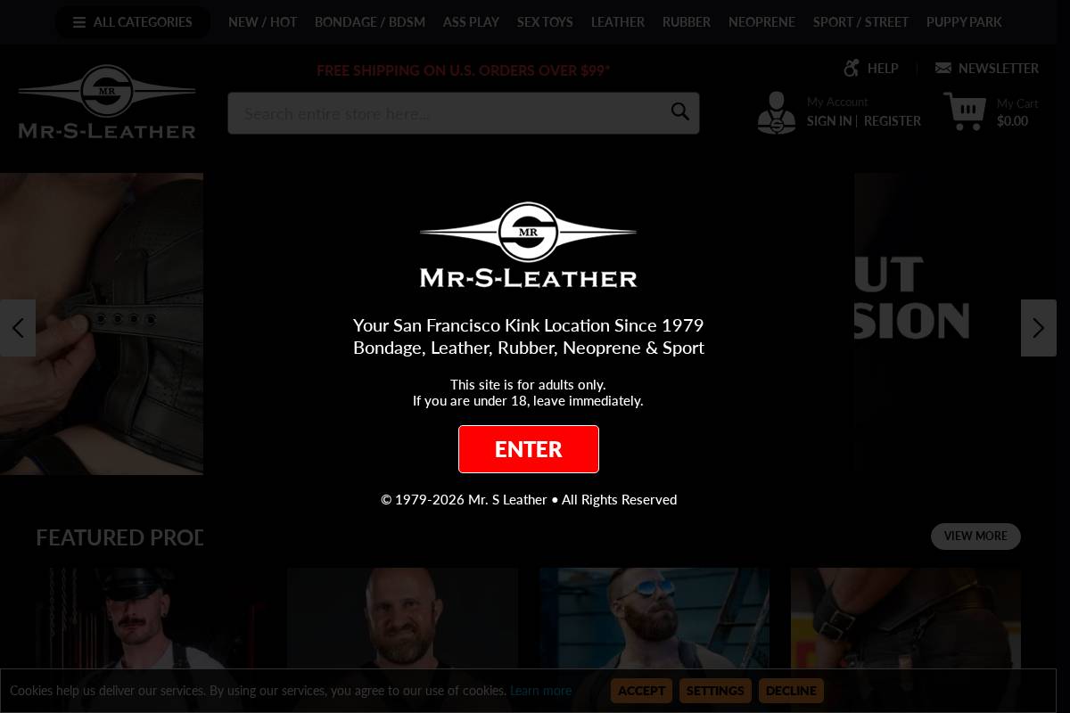 mr-s-leather.com homepage screenshot