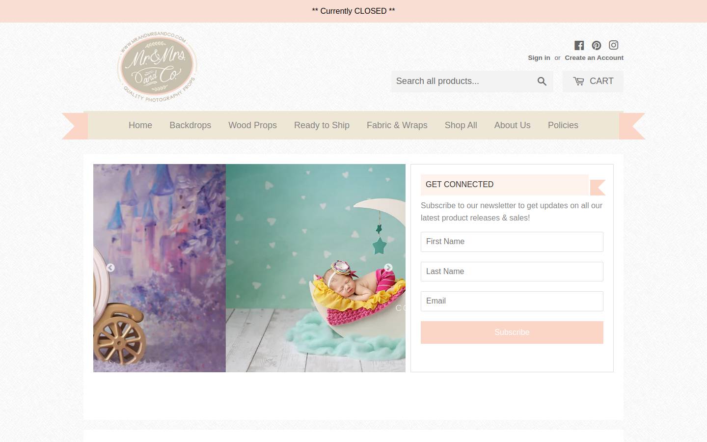 mrandmrsandco.com homepage screenshot