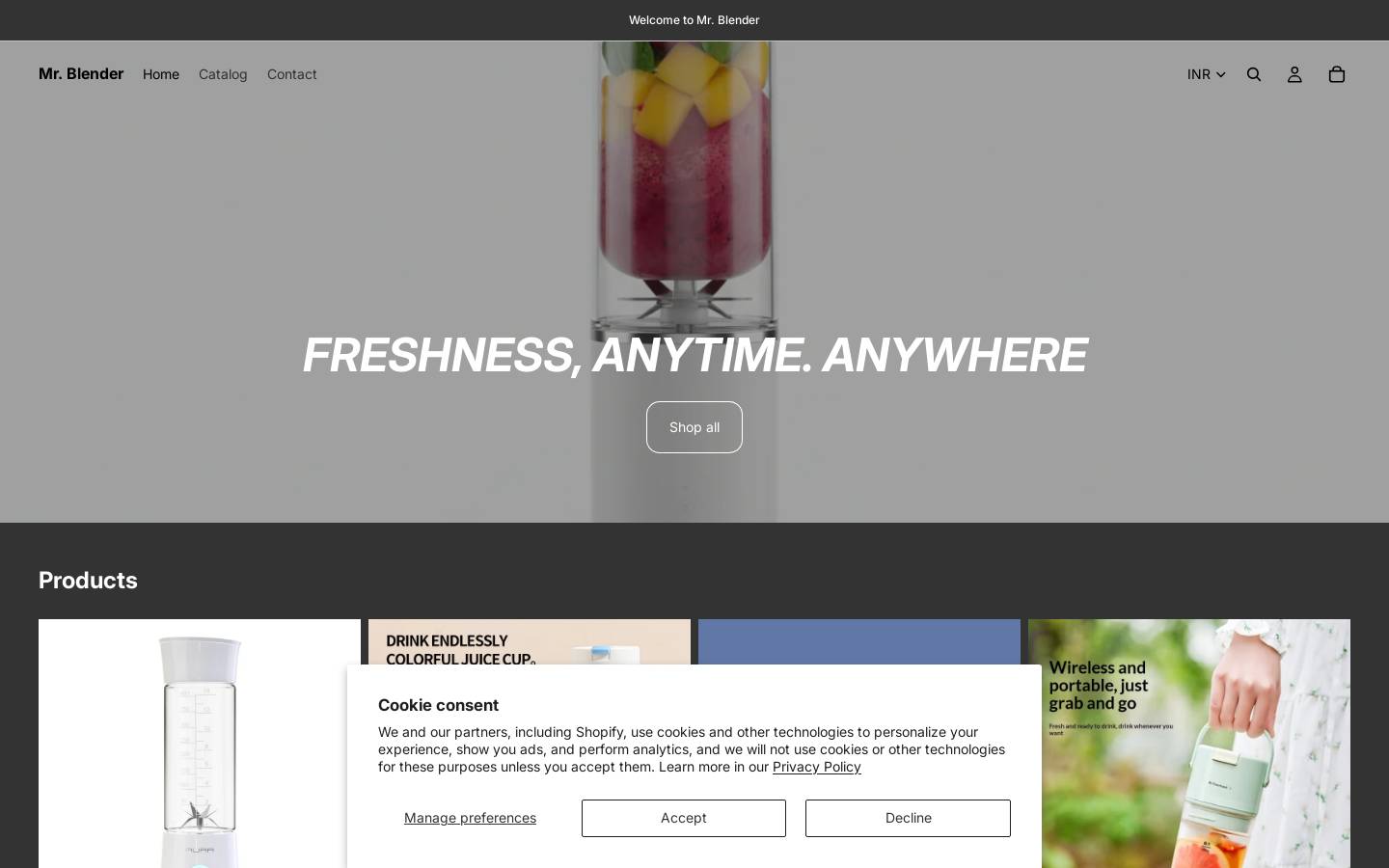 mrblender.online homepage screenshot