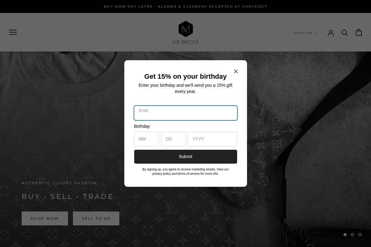 MRBRECKZ homepage screenshot