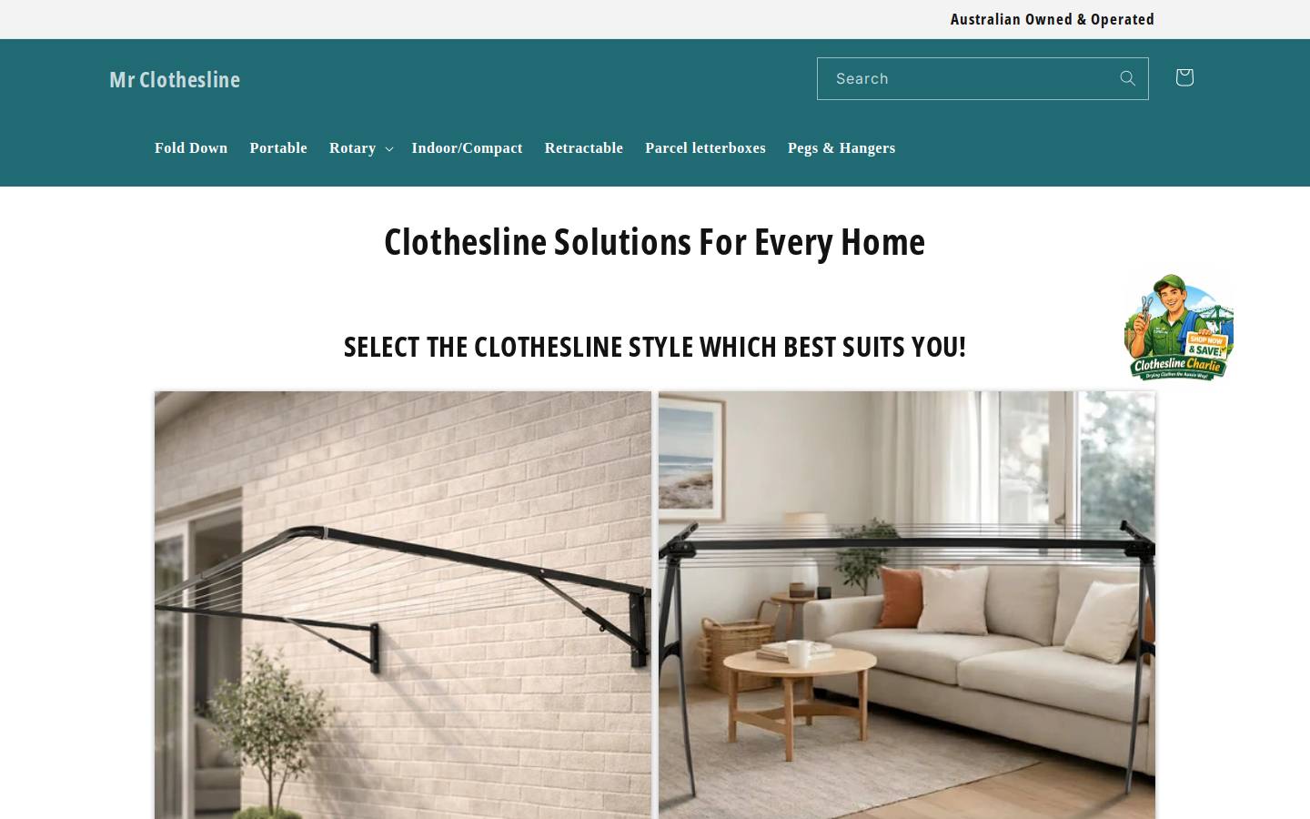 mrclothesline.com.au homepage screenshot