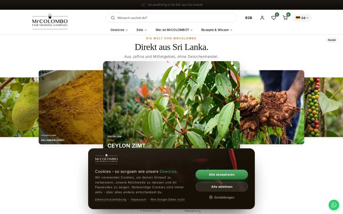 mrcolombo.de homepage screenshot