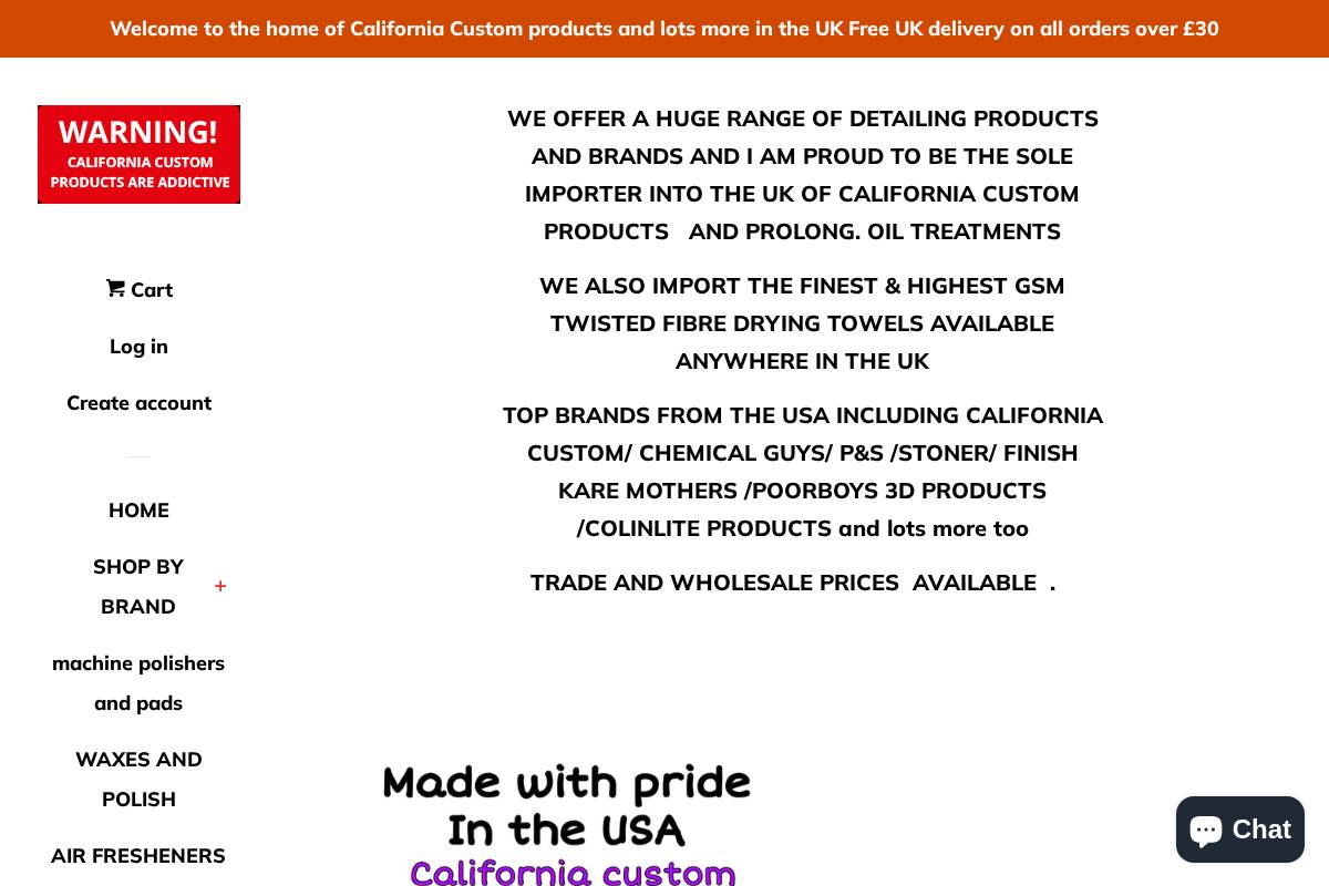 mrdetailing.com homepage screenshot