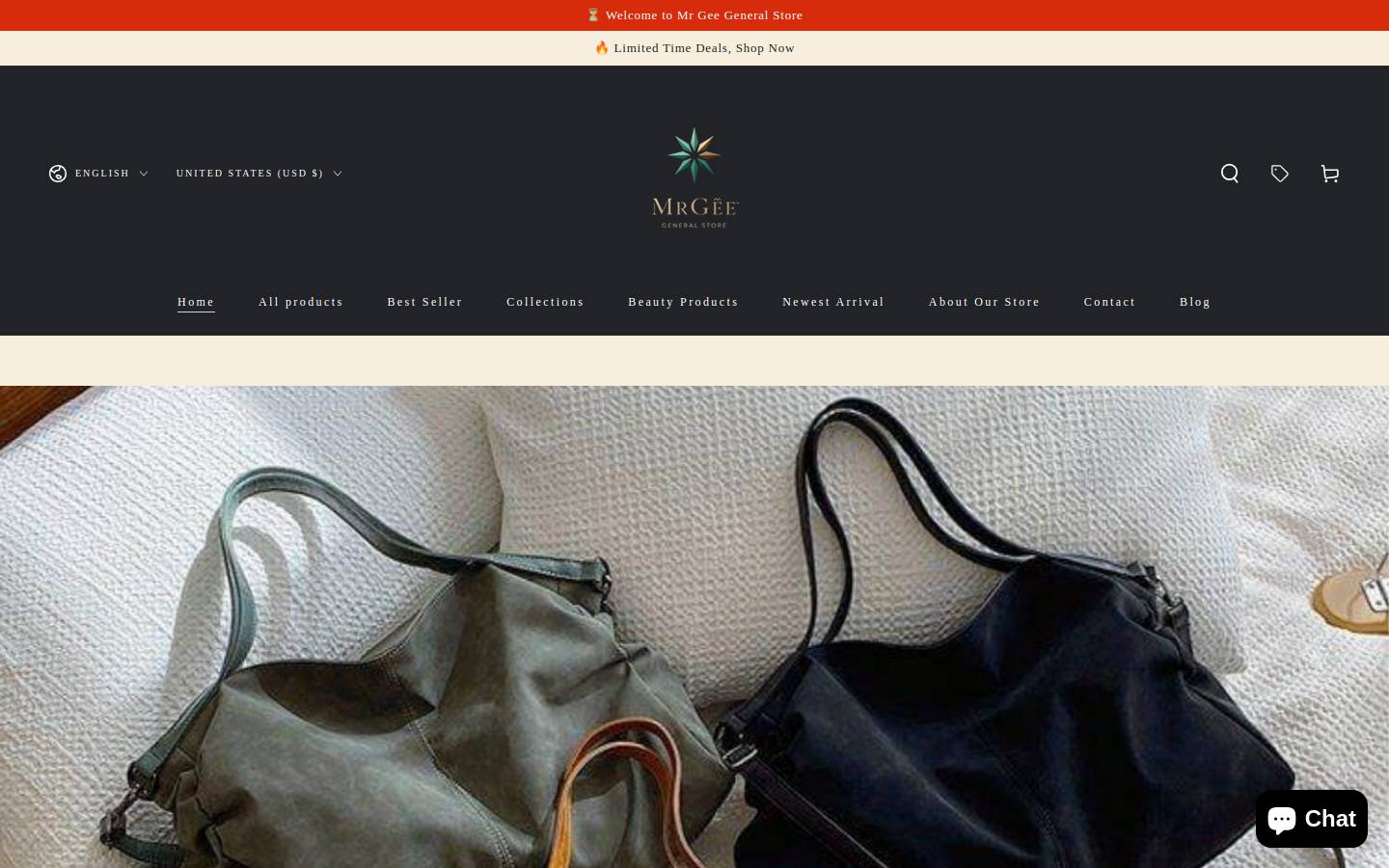 Mrgeegeneralstore homepage screenshot