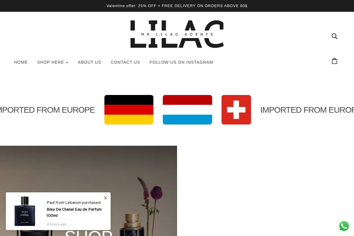 mrlilacscents.com homepage screenshot