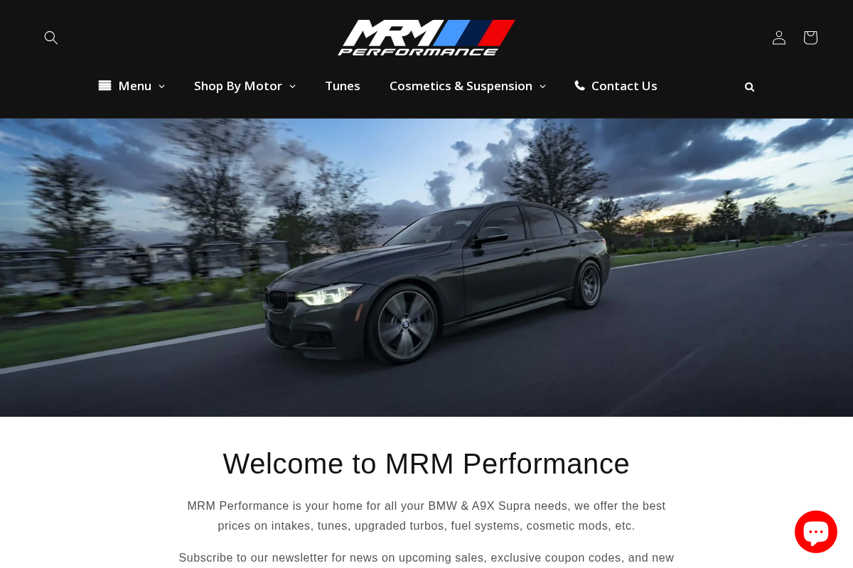 MRM Performance homepage screenshot