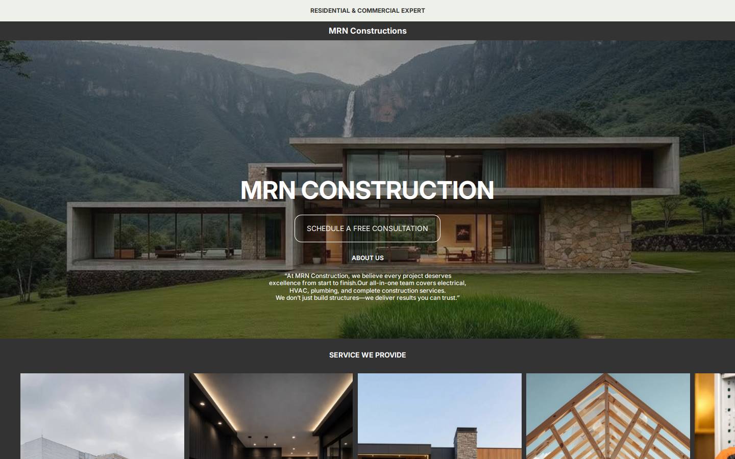 mrnconstruction.ca homepage screenshot
