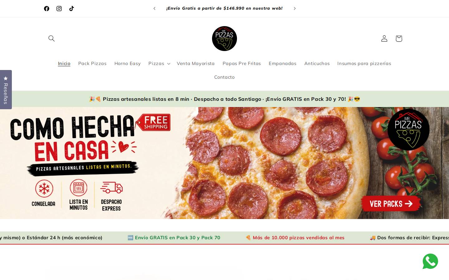 mrpizzascongeladas.cl homepage screenshot