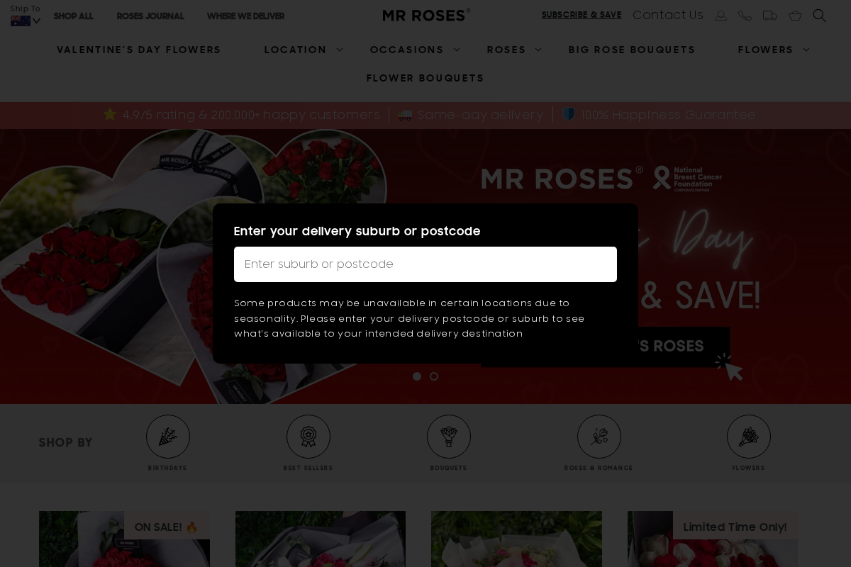 mrroses.com.au homepage screenshot