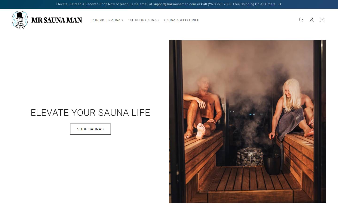 mrsaunaman.com homepage screenshot