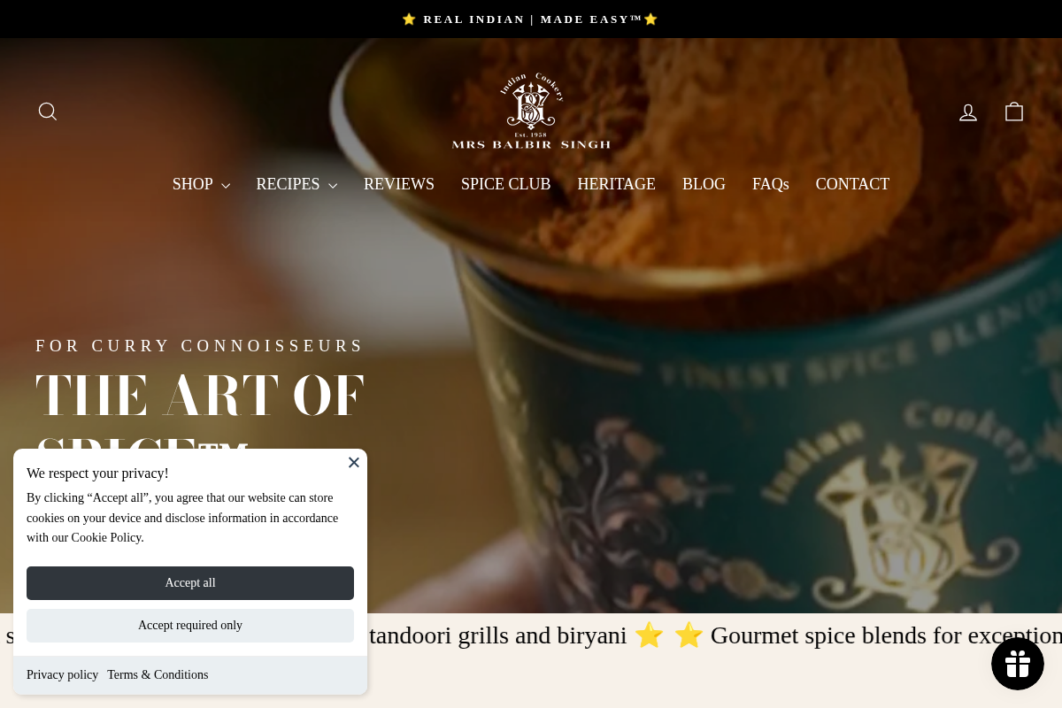 Mrs Balbir Singh® homepage screenshot