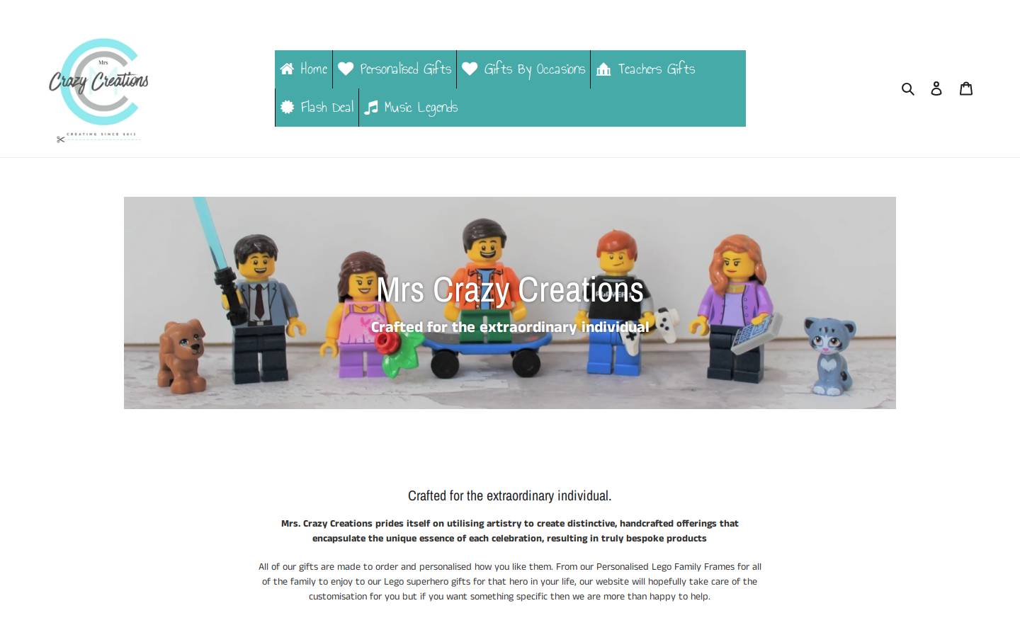 Mrscrazycreations homepage screenshot