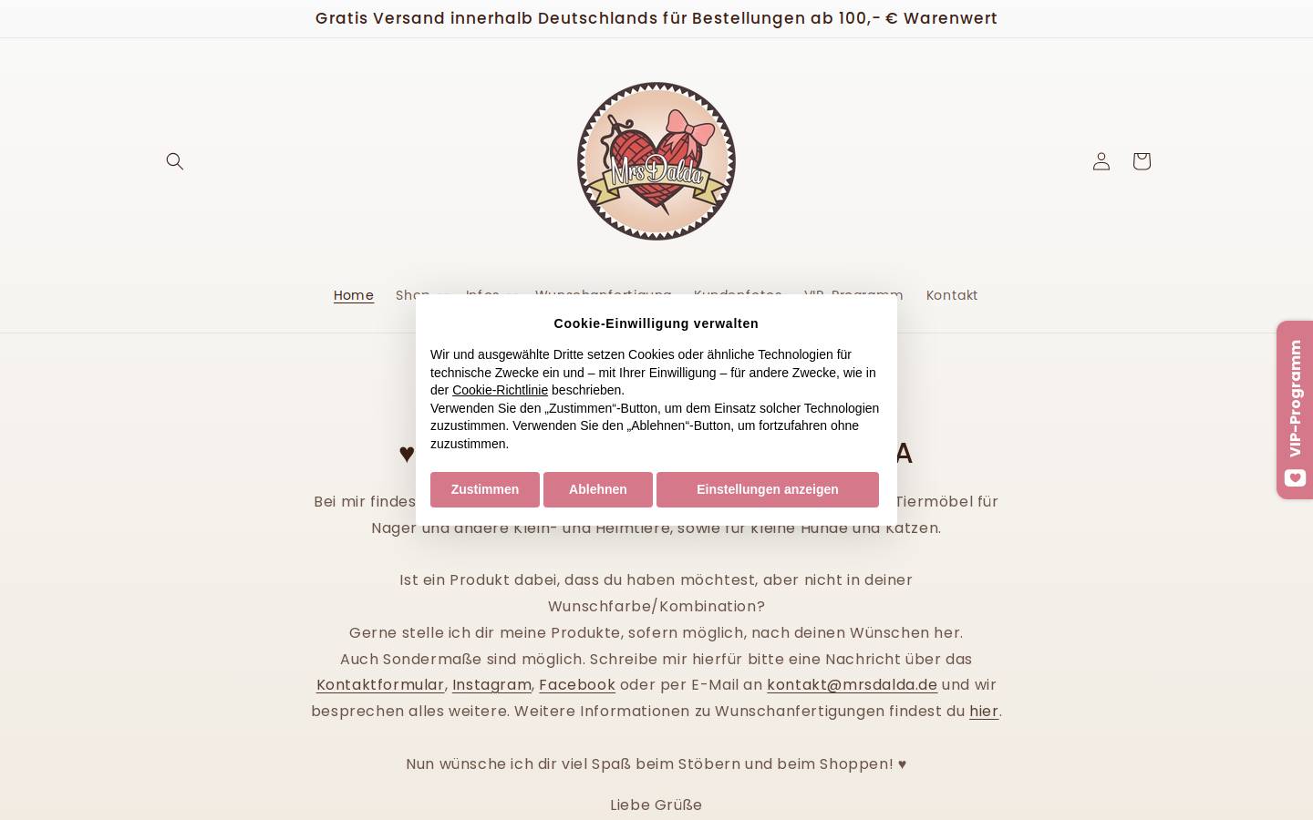 mrsdalda.de homepage screenshot