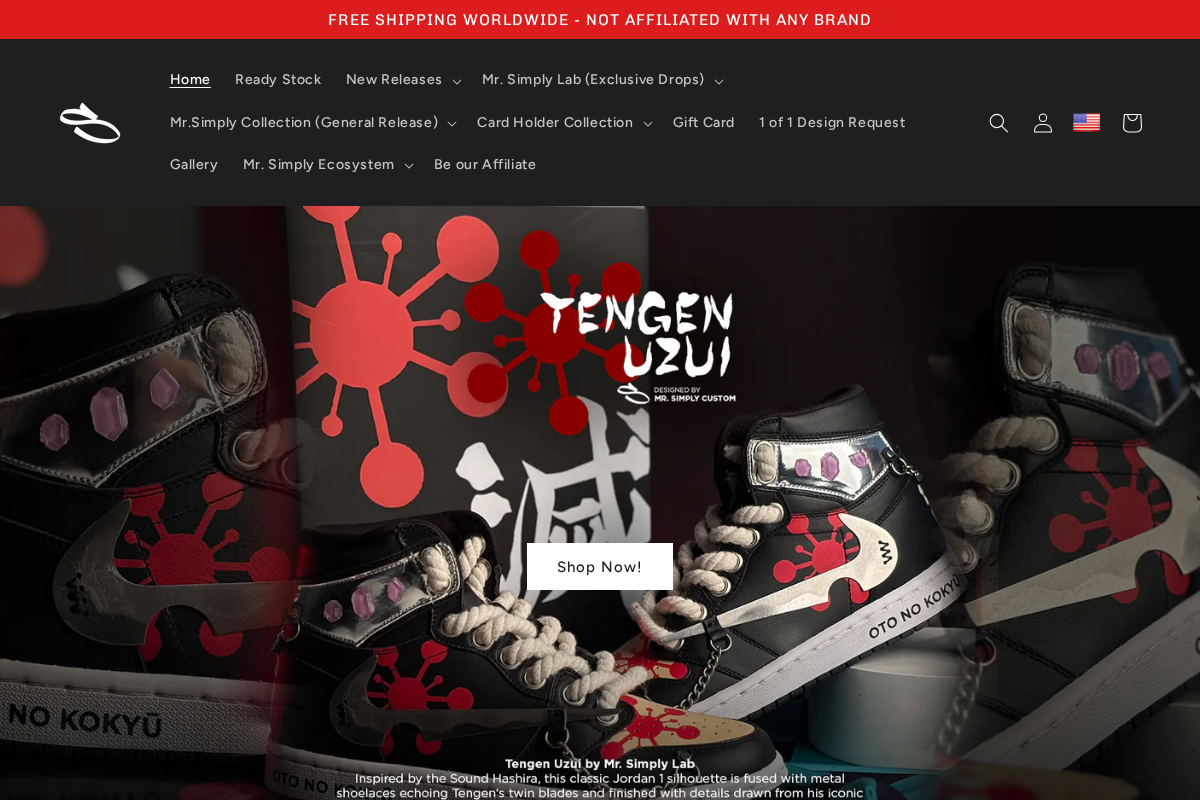 Mrsimplycustom homepage screenshot