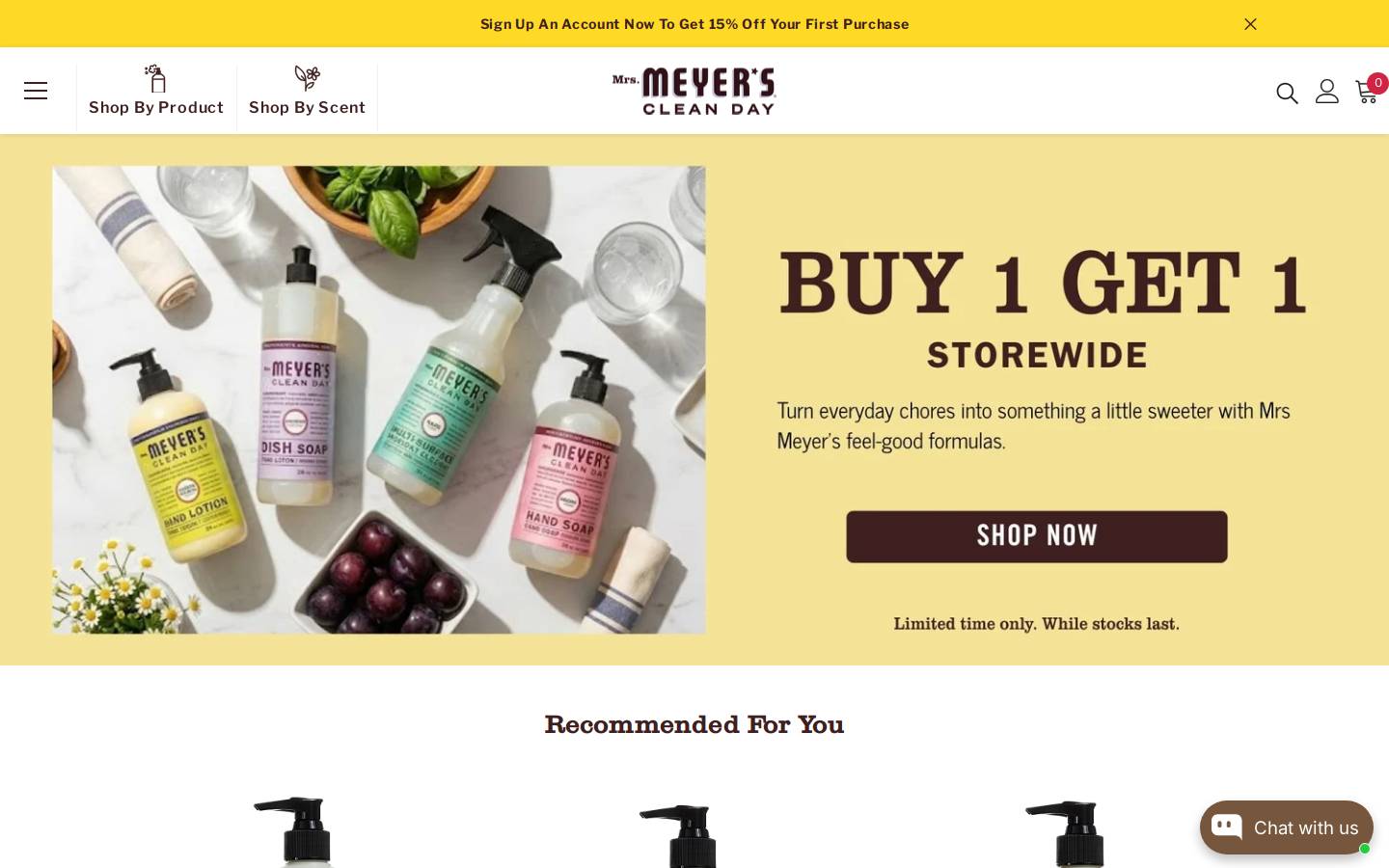 Mrs. Meyer's Clean Day homepage screenshot