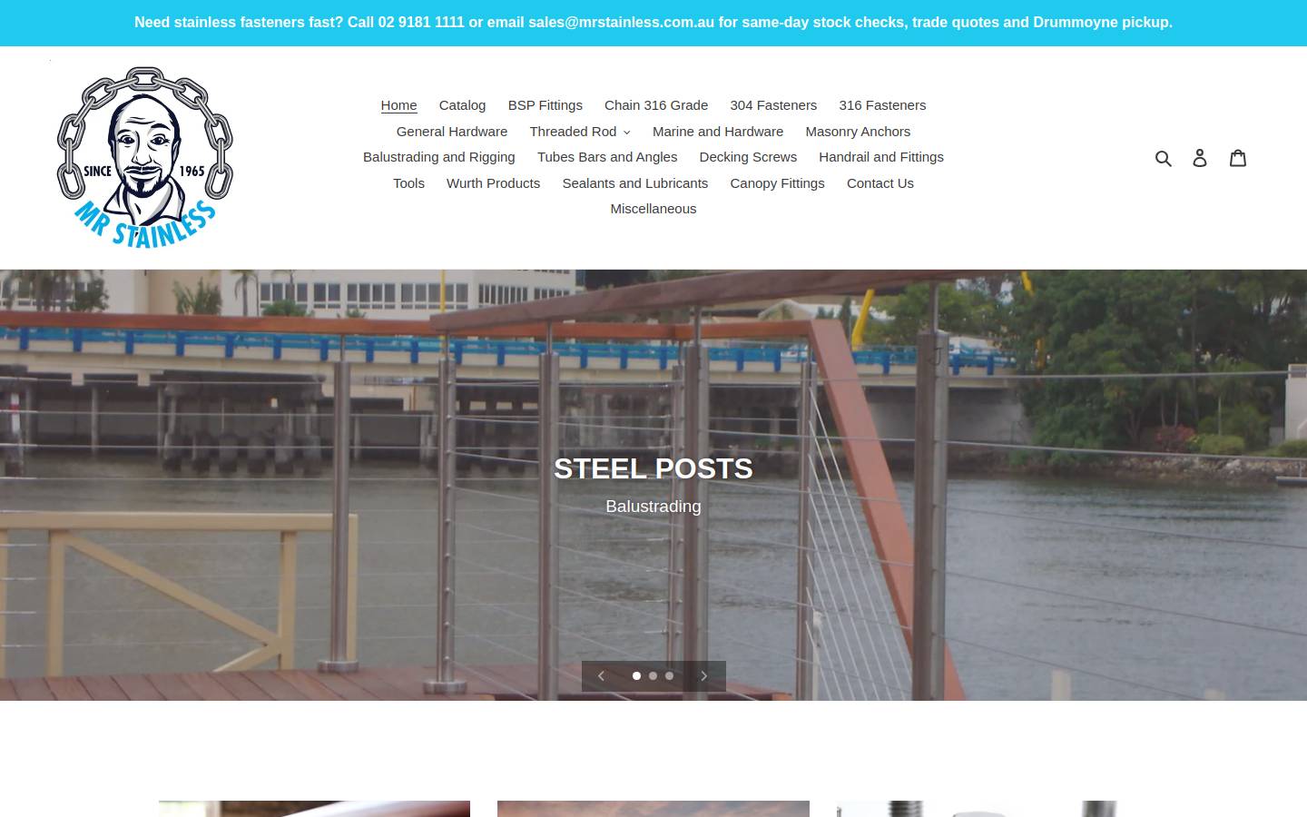 mrstainless.com.au homepage screenshot