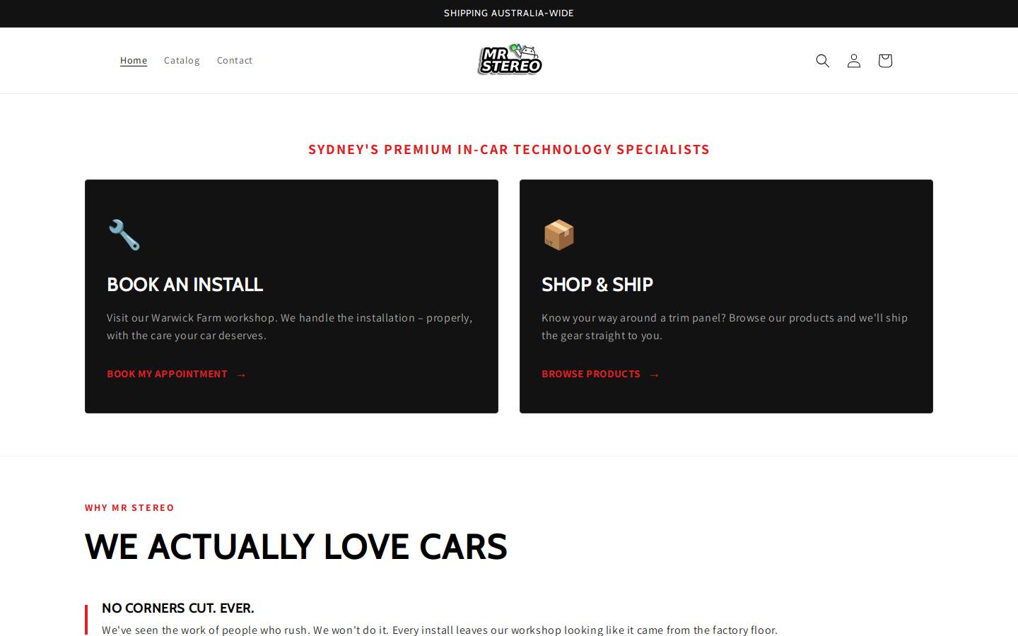 mrstereo.com.au homepage screenshot