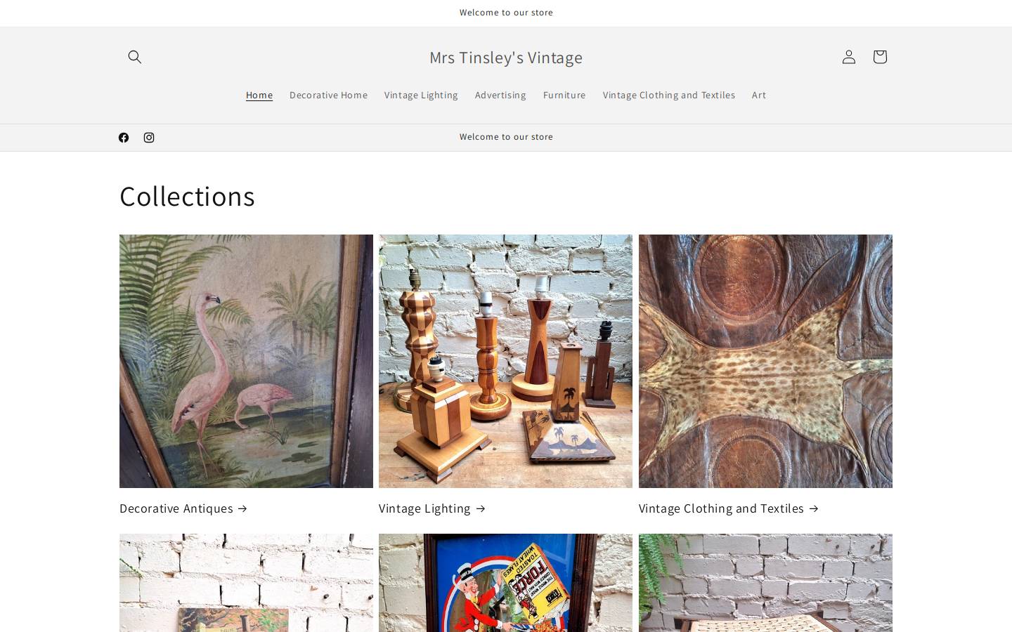 mrstinsleysvintage.com homepage screenshot