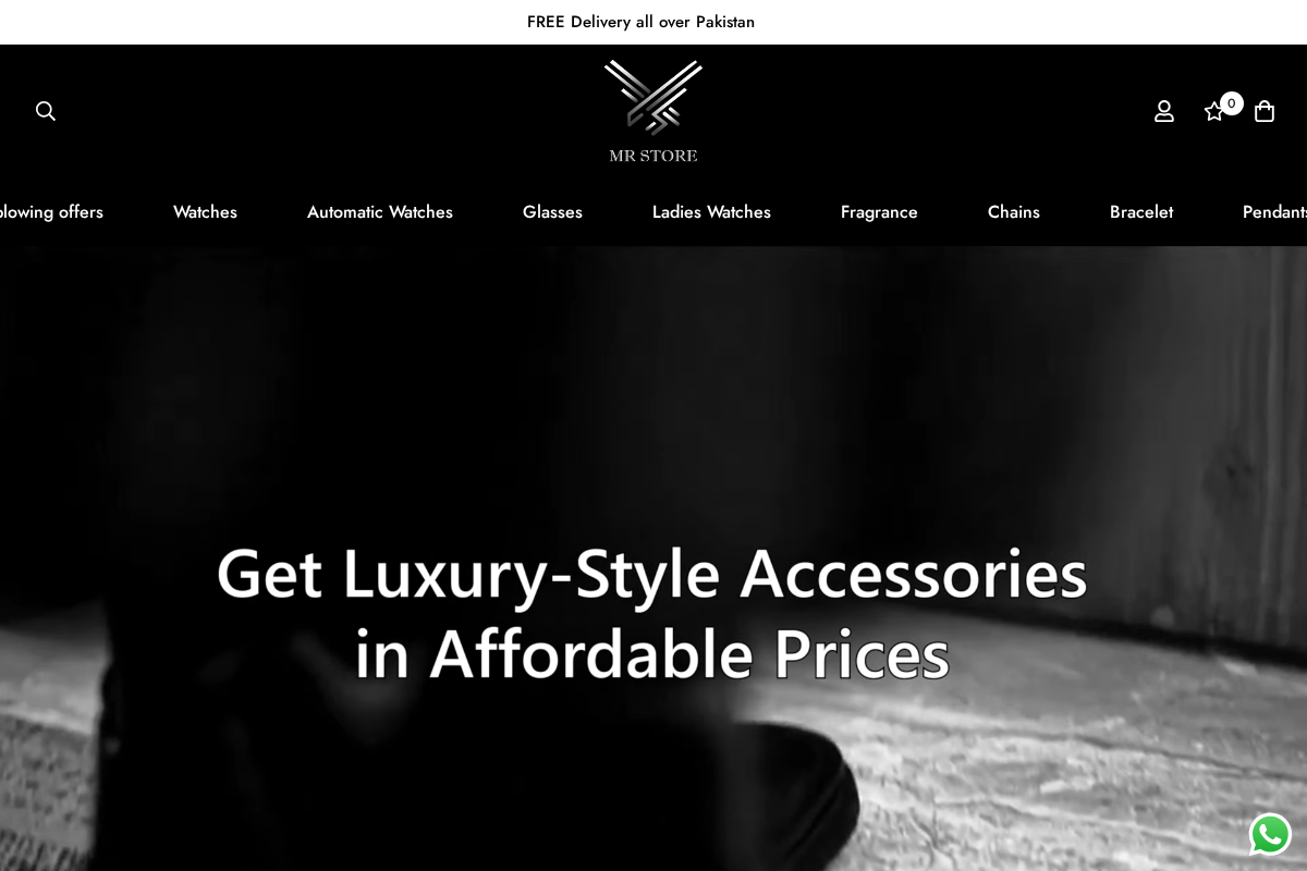 MR Store homepage screenshot