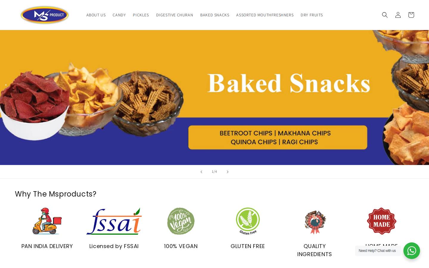 msproducts.in homepage screenshot