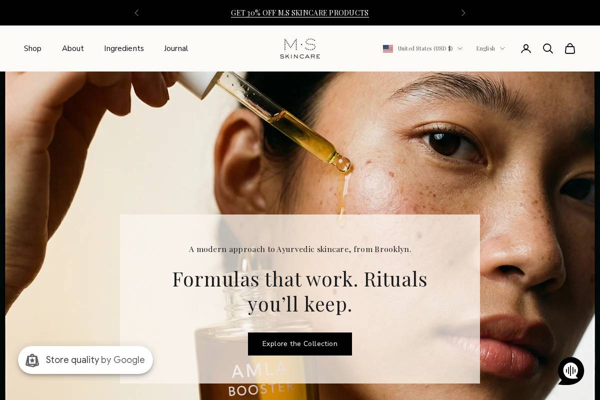 msskincare.co homepage screenshot