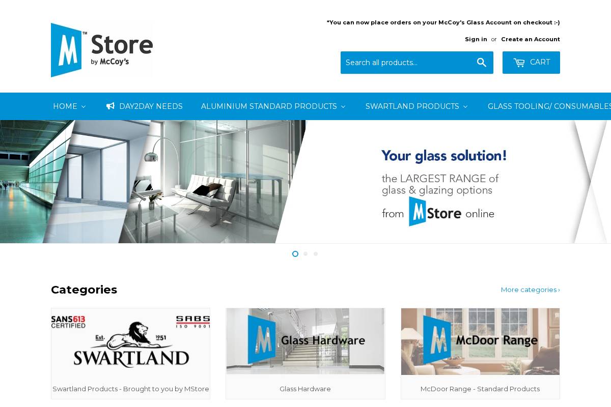 mstoreonline.co.za homepage screenshot