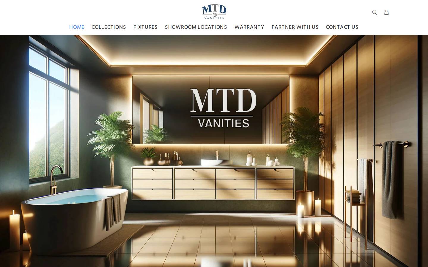 MTD Vanities homepage screenshot