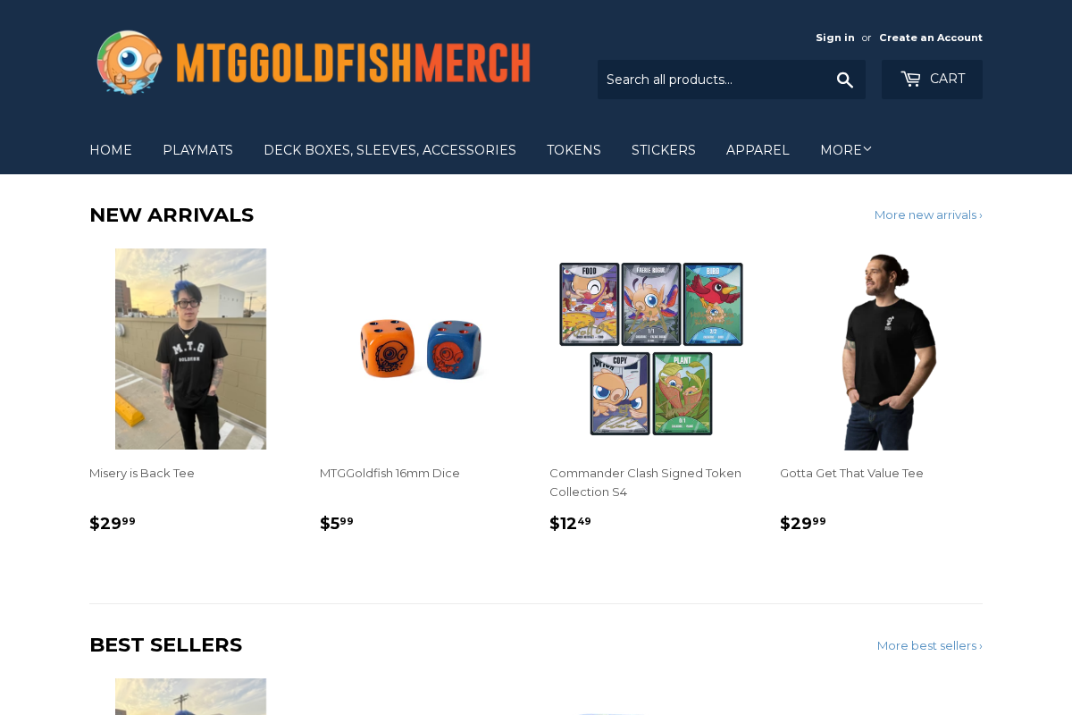 MTGGoldfish homepage screenshot