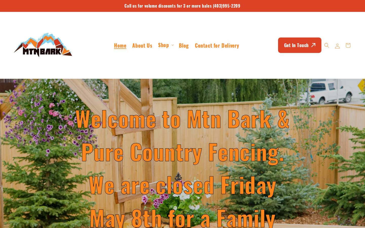 mtnbark.ca homepage screenshot