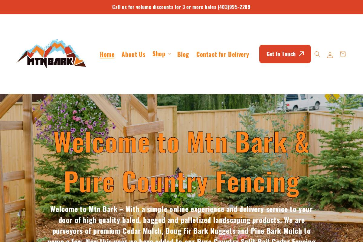 mtnbark.com homepage screenshot