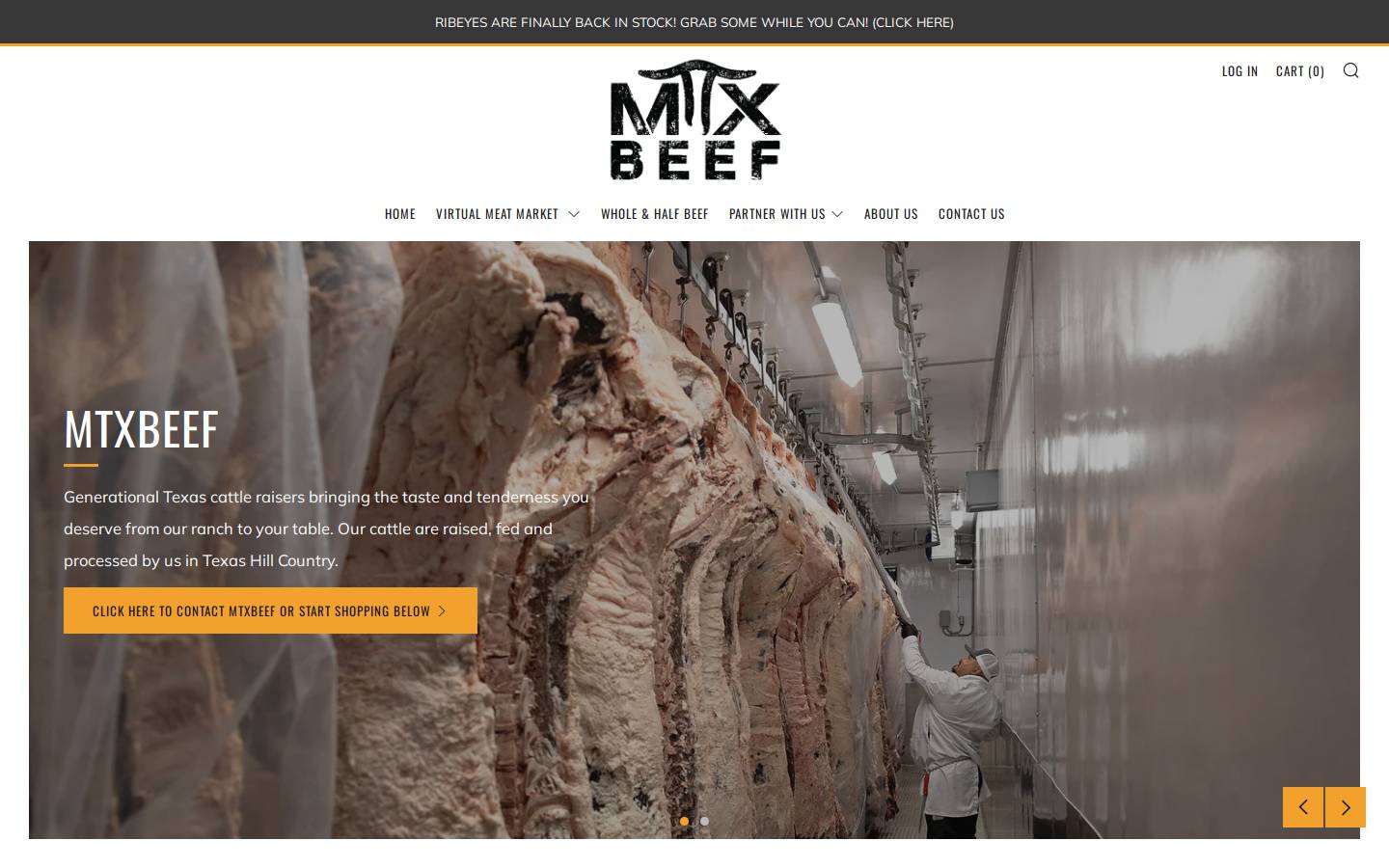 mtxbeef.com homepage screenshot