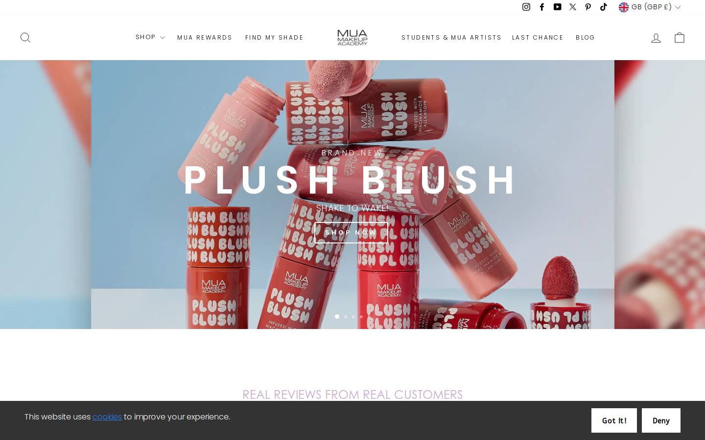 MAKE UP ACADEMY homepage screenshot