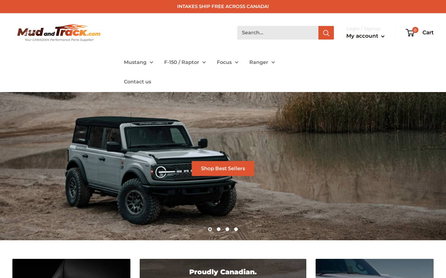 mudandtrack.com homepage screenshot