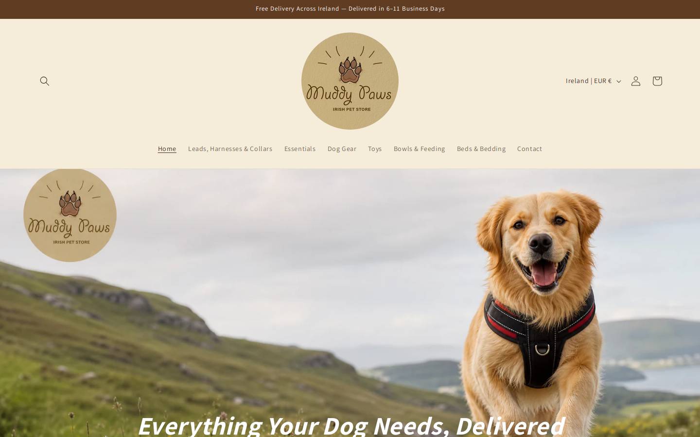 muddypaws.ie homepage screenshot