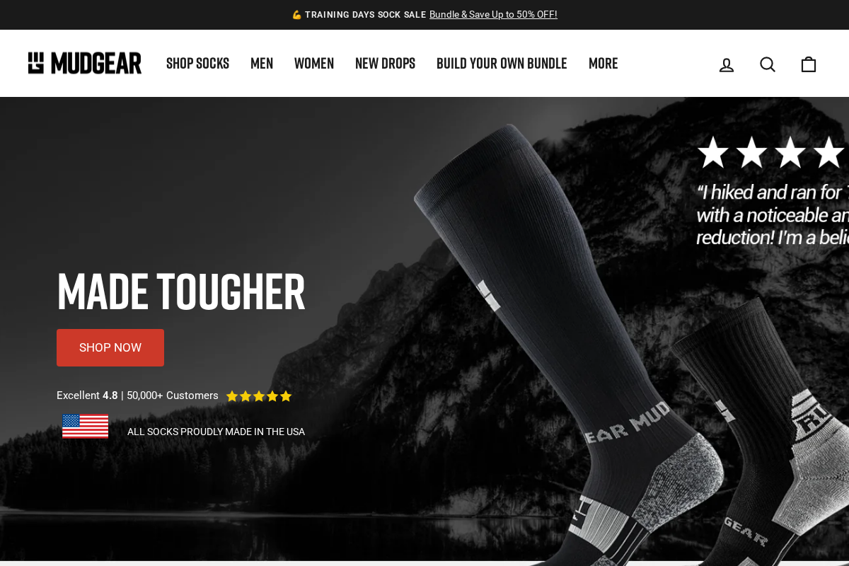 MudGear homepage screenshot