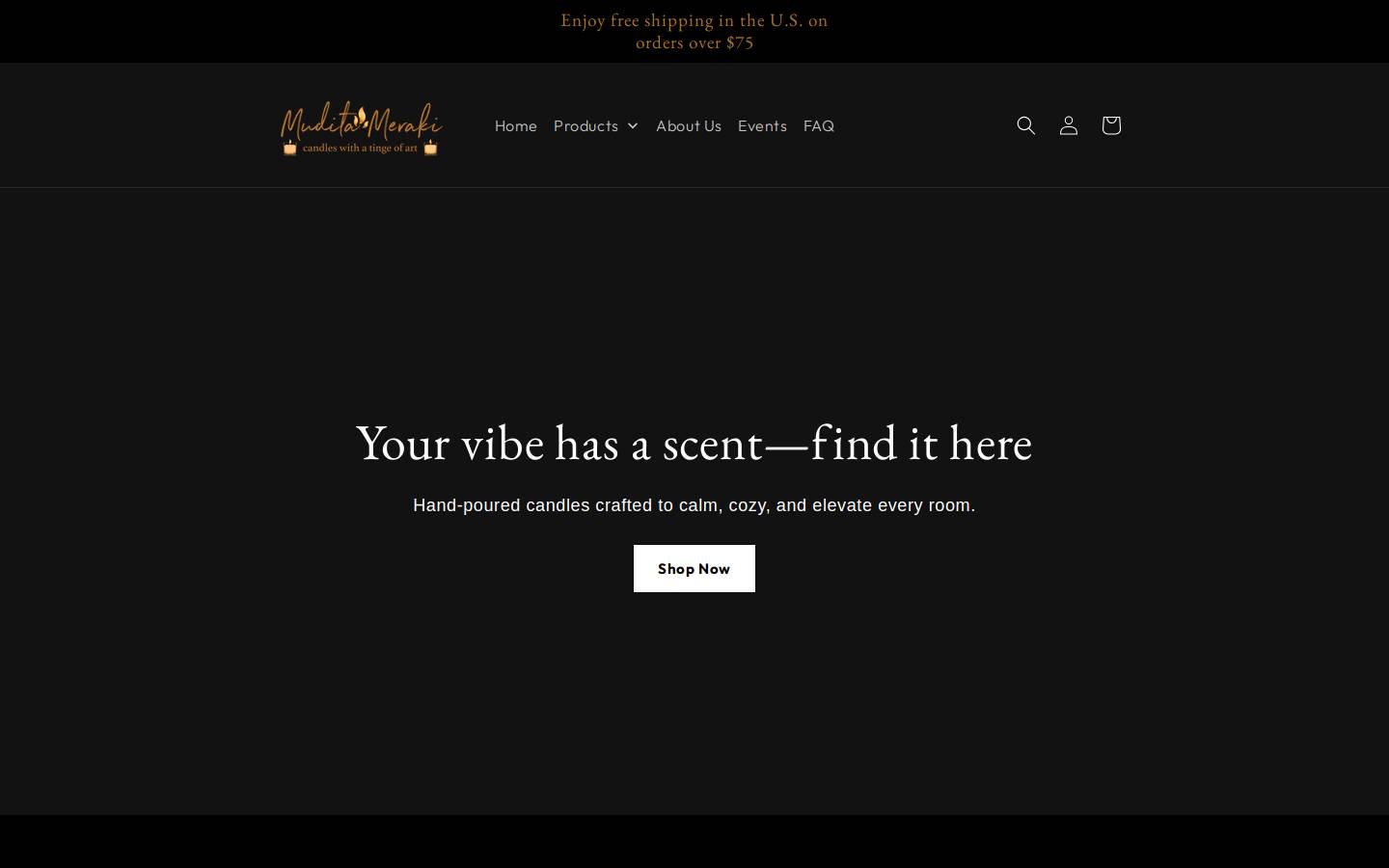 muditameraki.com homepage screenshot