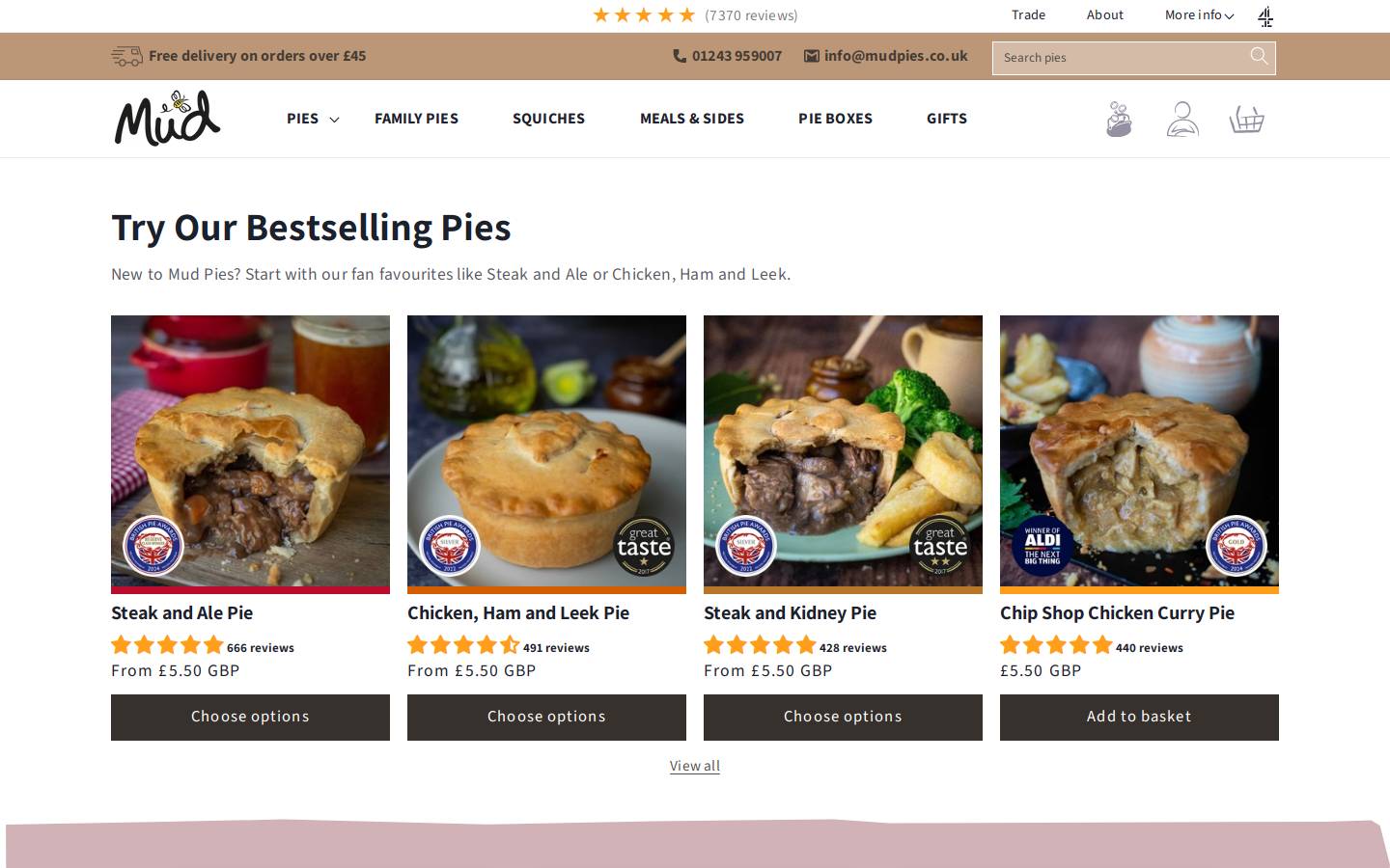 Mudpies homepage screenshot
